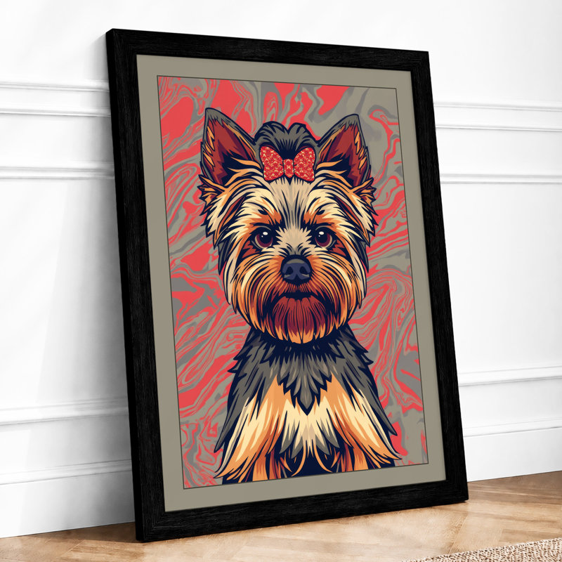 Terrier in Bloom Modern - Framed Print, A3 - 42.0 x 29.7 cm, Black