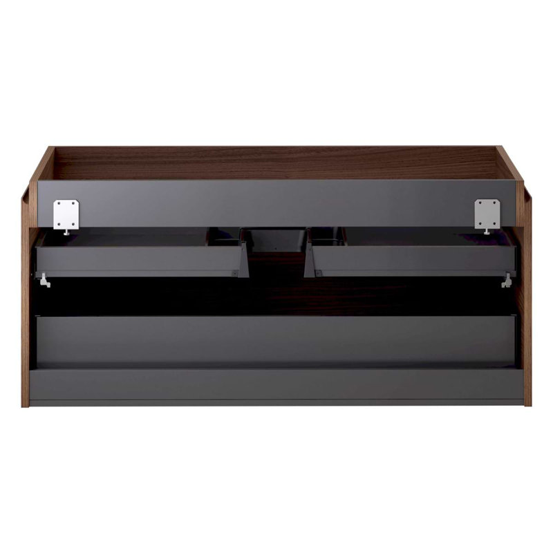 Melrose Single Vanity, Walnut, 48", Black