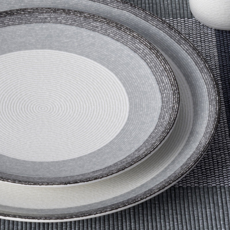 Noritake Colorscapes Layers Coupe 4-Piece Place Setting, Service for 1, Charcoal