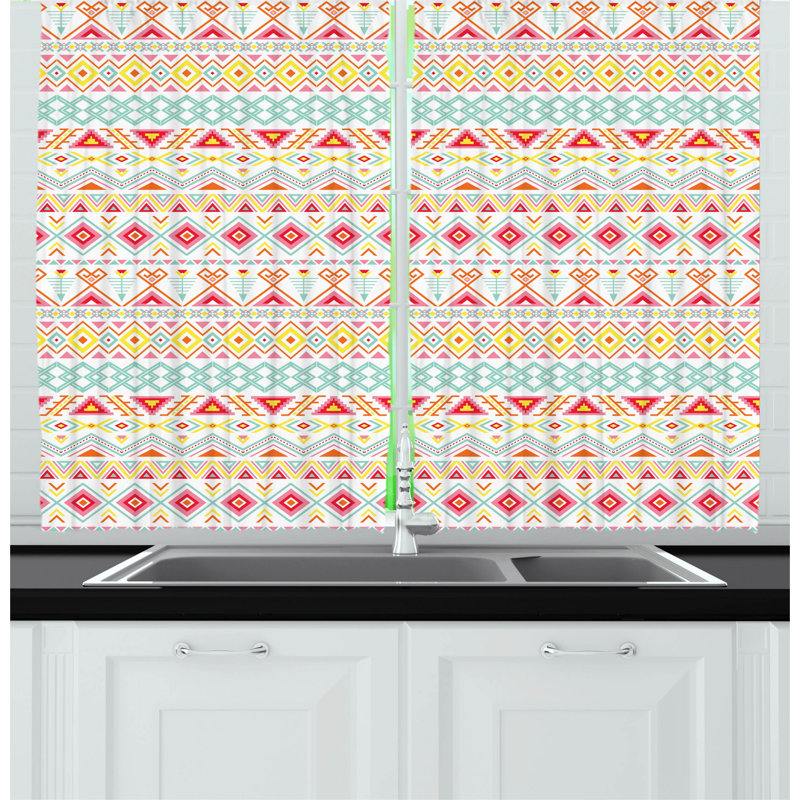 Geometric Pointed Kitchen Curtain