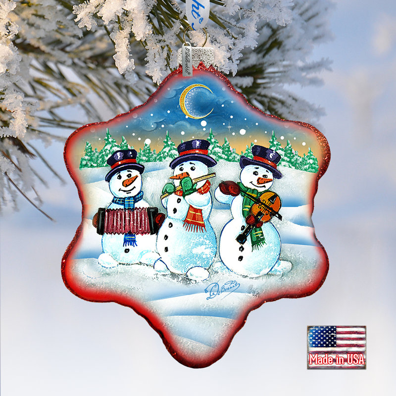4'' Glass Holiday Shaped Ornament