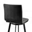 Tabouret de bar rotatif 26 po à hauteur de comptoir au fini noir mat avec similicuir gris