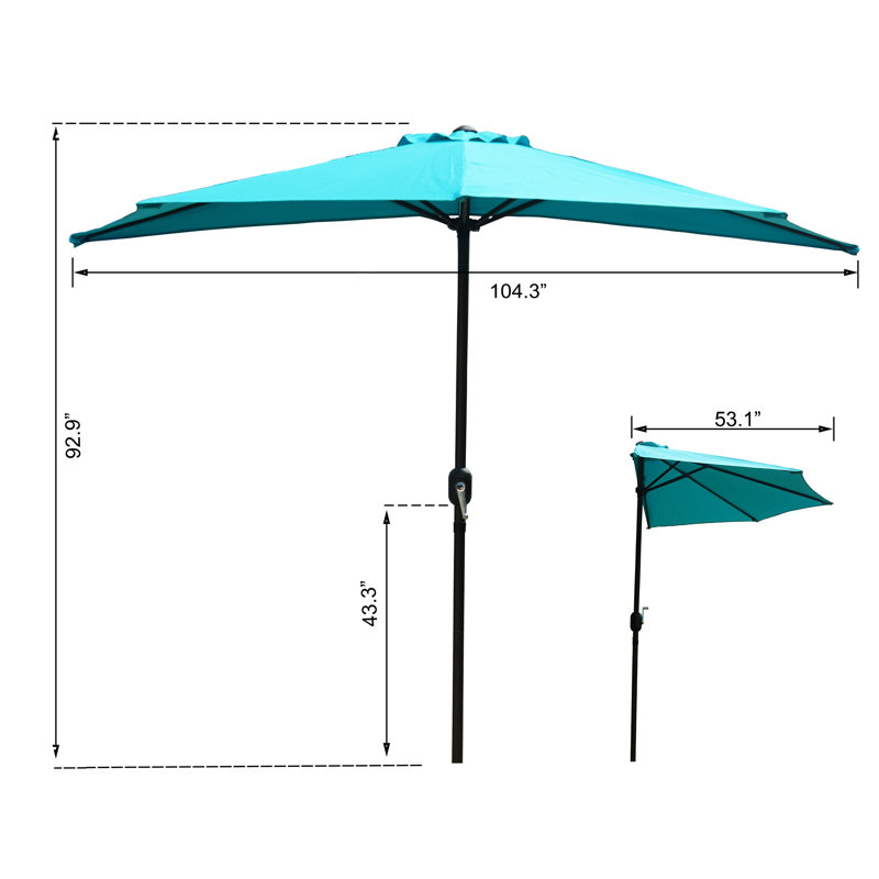 Alder 104.3'' Market Umbrella, Sky Blue