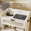 Table de chevet en rotin avec station de charge, table de chevet Boho avec tiroir et tablette ouverte, table de bout de rangement pour la chambre à coucher-205645072
