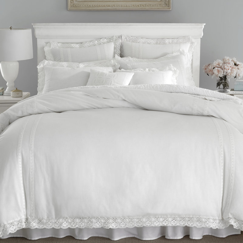 Laura Ashley Annabella White Crocheted European Sham