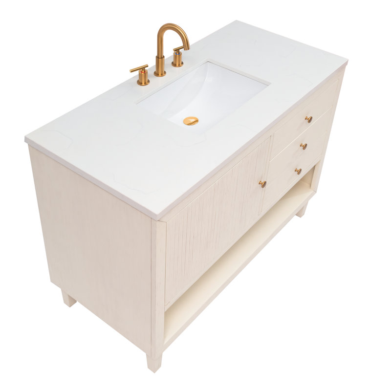 Lisbon 48"L Free Standing Vanity In Antique White