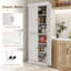 Armoire de rangement 72 po en MDF blanc - armoire autoportante, 4 portes, tablettes réglables