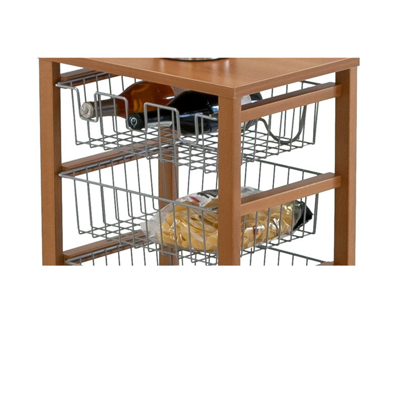 Bowles Solid Wood Kitchen Cart, Cherry