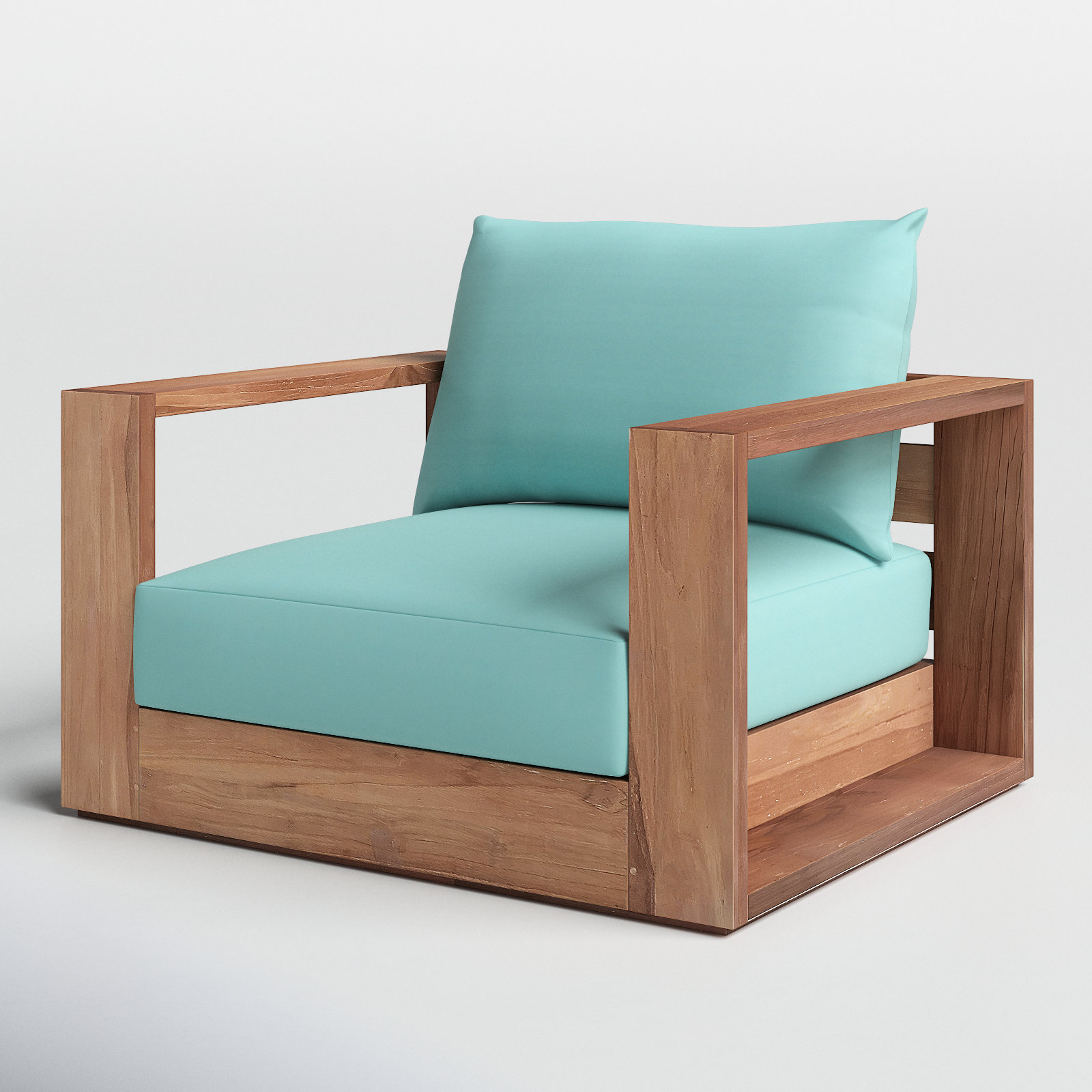 Tulum Teak Patio Lounge Chair, Sea Blue