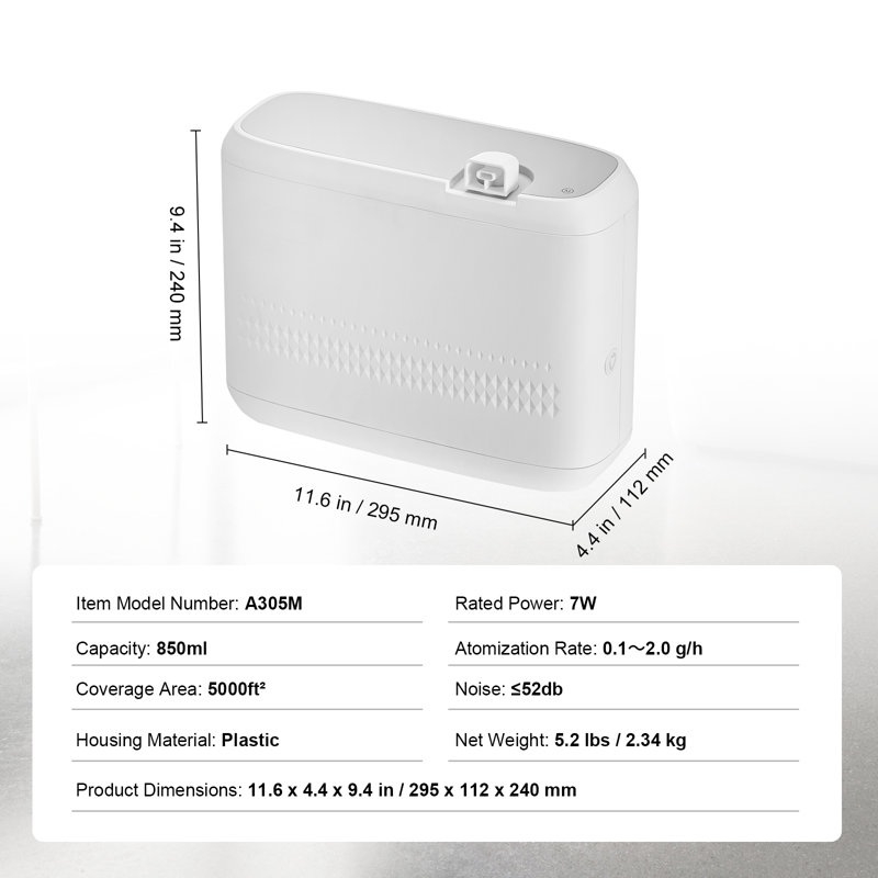 Scent Air Machine, 850ml Bluetooth Smart Essential Oil Diffuser, 5000sq.ft Waterless HVAC Scent Diffuser with Cold Air Technology, Aromatherapy Diffuser Machine for Home, Office, Hotel