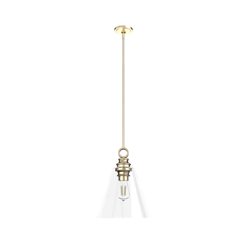 Klein 1 Light Glass Cone Pendant, Large, Alturas Gold