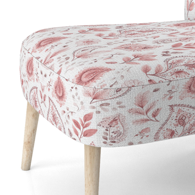 Chaise d'appoint French Country - chaise d'appoint rouge et blanc à motif cachemire délicat, Chaise d'appoint sans accoudoirs