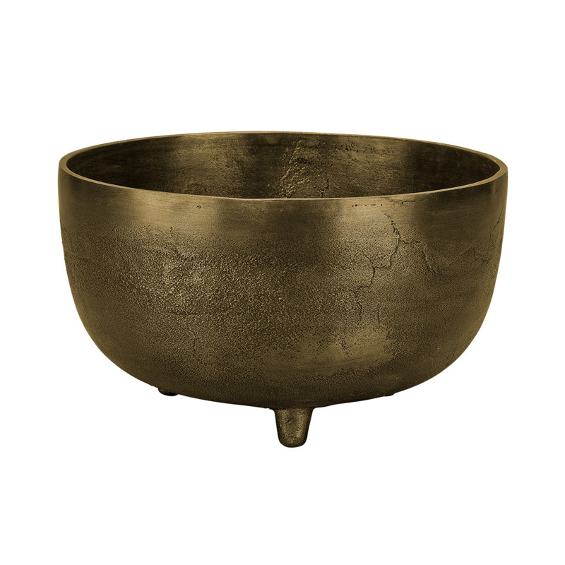 Handmade Stainless Steel Decorative Bowl, 6" H x 10.25" W x 10.25" D