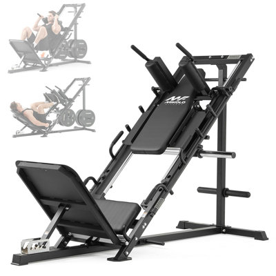 Mikolo Leg Press And Hack Squat Machine, Linear Bearings And 3-Angle Footplate For Home Gym
