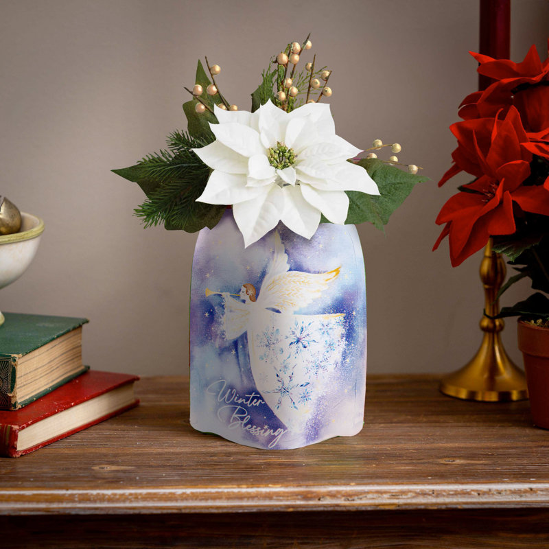 Season to Sparkle LED Table Decor PVC Vase with Floating Flickering Candle