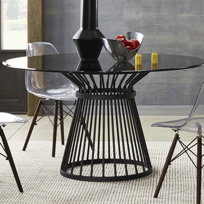 Ashyla Round Glass Top Dining Table
