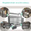 Grande cage pour animaux de compagnie en fer et - rangement double couche, 35,65 po Profondeur, hauteur de 48,98 po, fonctions pratiques gris fumée, support de rangement, profond, haut, noir