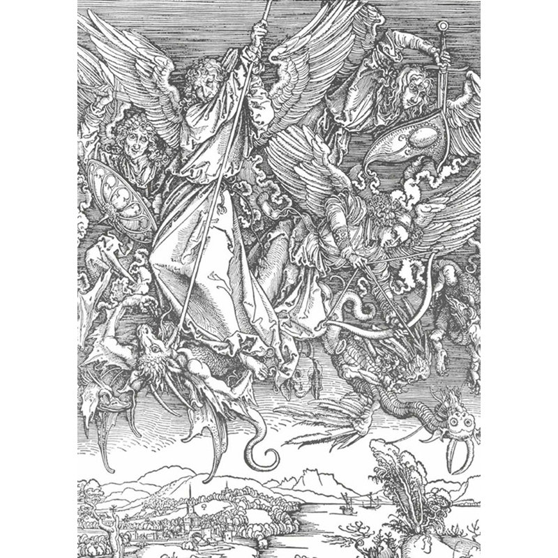 St. Michael's Fight Contre le Dragon, H 24 po x l 17 po