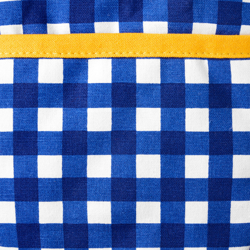 Ensemble de porte-pot à motif guingan KATE SPADE à New York, bleu marine / jaune, 7 po x 9 po