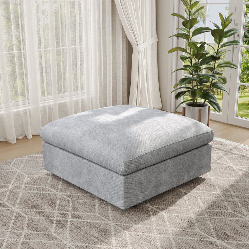 Kyna Upholstered Ottoman, Gray