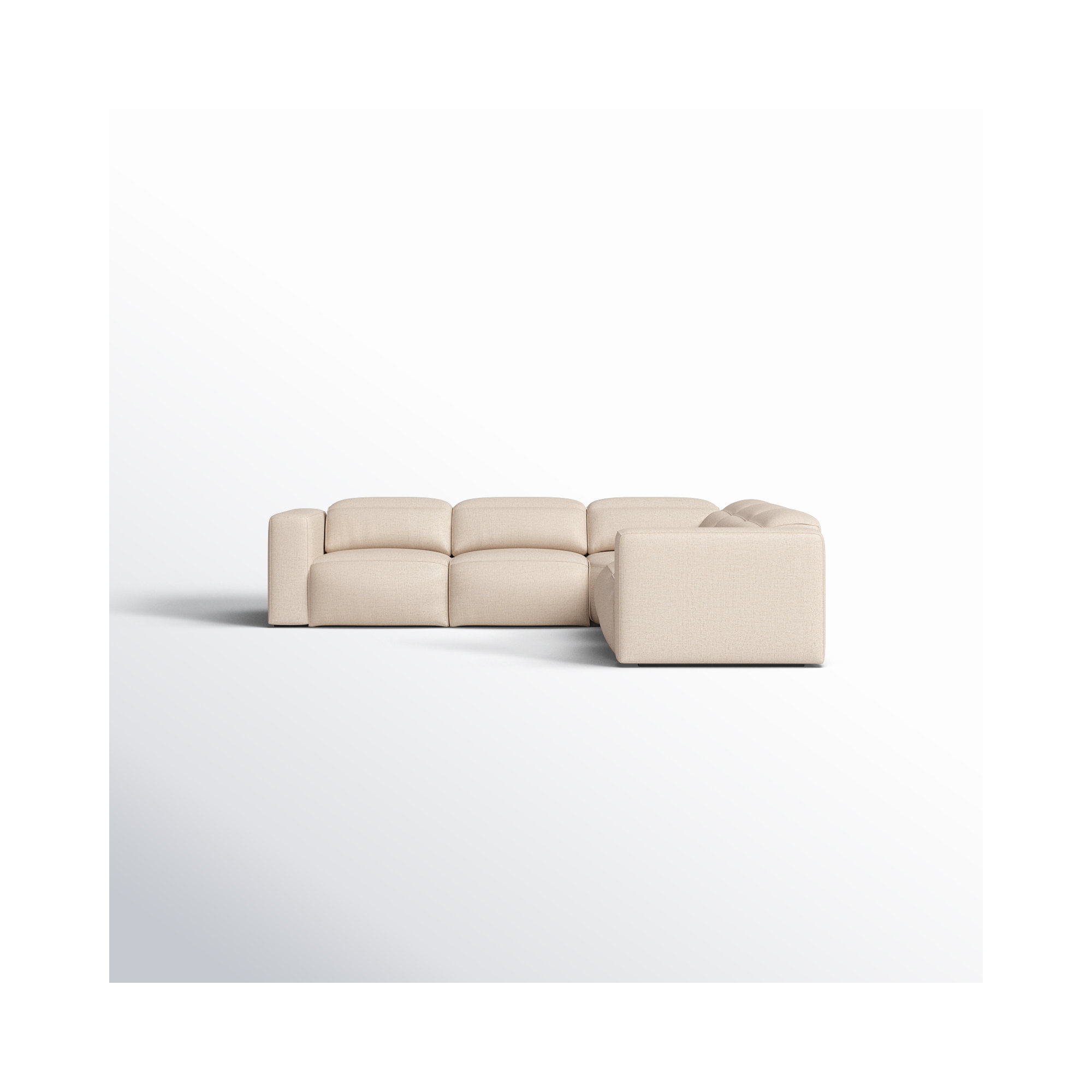Amed 5 - Piece Power Reclining Sectional, Antigo Natural Polyester Blend