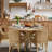 Bujor Teak Round Solid Wood Top Dining Table