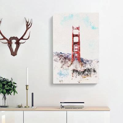 Golden Gate Bridge Abstract - Wrapped Canvas