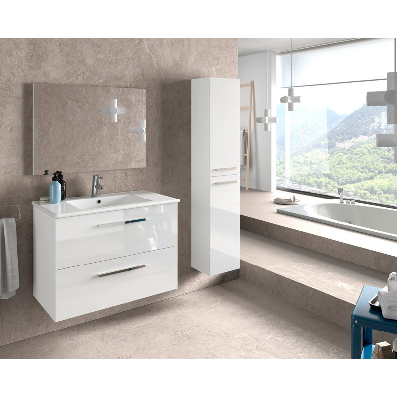 Disharoon 80cm Single Bathroom Vanity Base Only, White