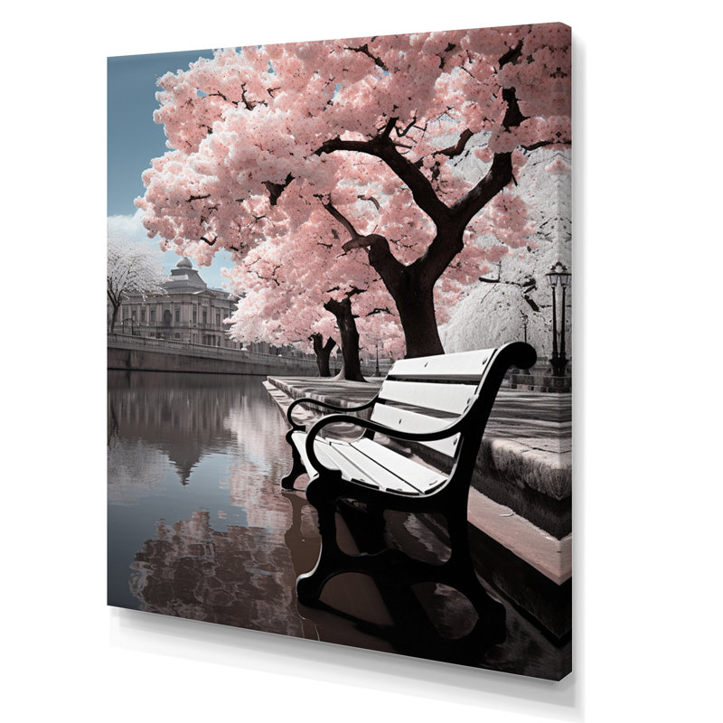 Sérénade rose du jardin du Luxembourg, H 20 po x l 12 po x P 1 po, Toile tendue