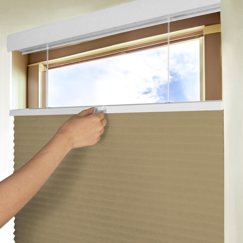 Top Down Buttom Up Cordless Light Filtering Cellular Shades, Tan, 61.75"W x 48"L