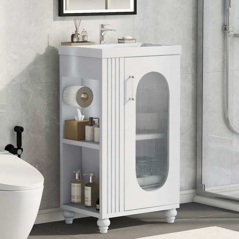 Meuble-lavabo de 20 po avec lavabo, meuble-lavabo, Blanc