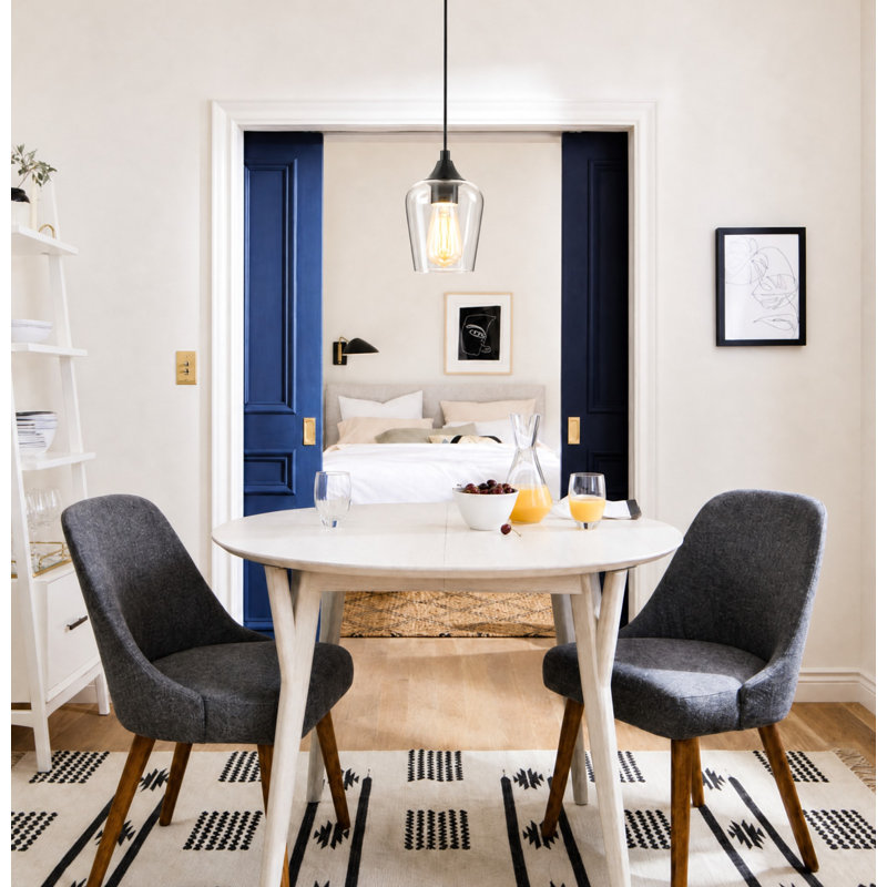 Pendant Light Fixture with Adjustable Height, Matte Black, 1