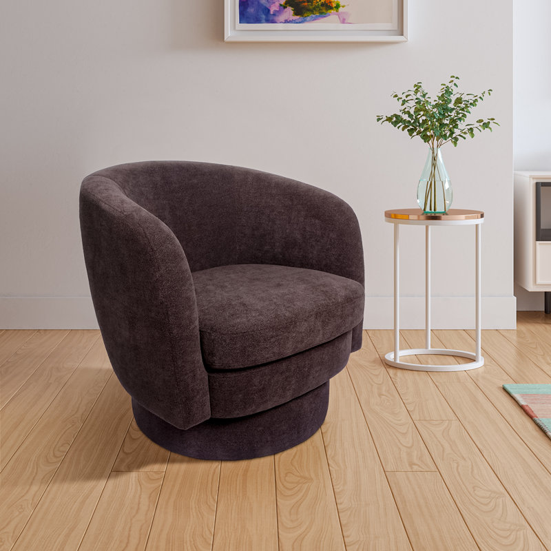 Fauteuil demi-tonneau pivotant Genoa, Brun