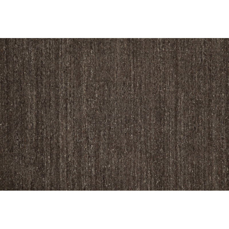 Textural Hand Knotted Wool Striped Area Rug, Rectangle 10' x 14'