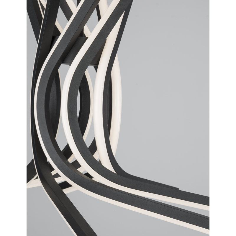 8 - Light Black LED Unique/Statement Pendant, 40cm H x 50cm W x 50cm D