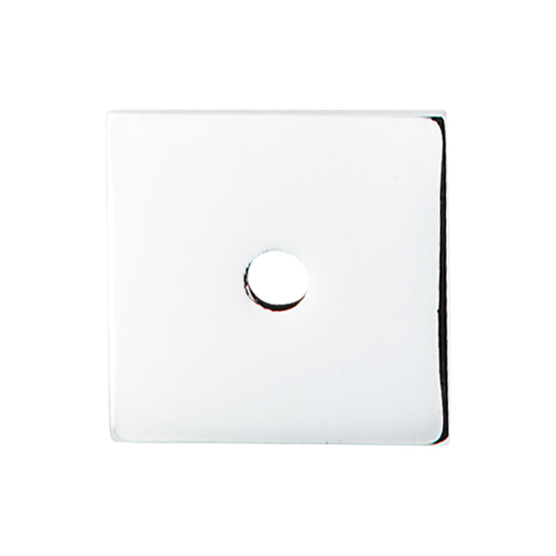Square  Backplate, 1" H x 1" W x 0.06" D, Polished Chrome