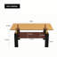 Table basse en verre pour le salon, table basse rectangulaire moderne avec tablette de rangement, table centrale Mid-Century à 2 niveaux avec pieds en métal-129367912