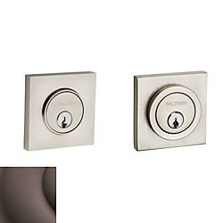 Contemporary Square Double Cylinder Deadbolt, Venetian Bronze, Yes