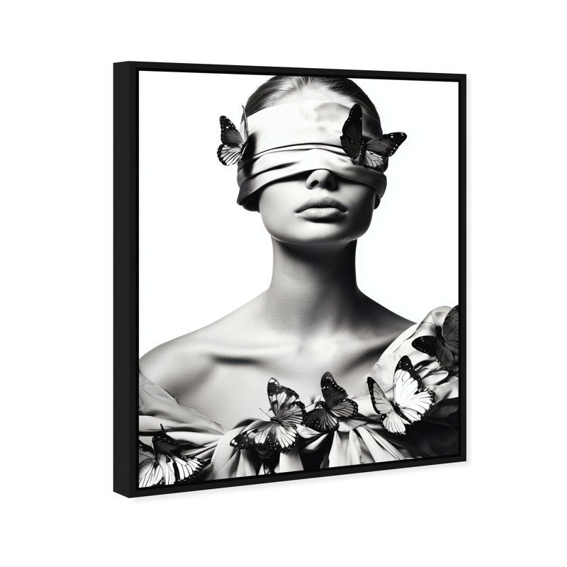 Silent Visionary II Graphic Art Canvas, 16"H x 20"W, Black Floater Frame