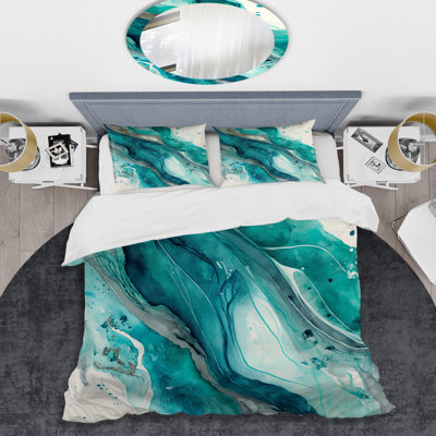 Ensemble de housse de couette en microfibre / polyester Turquoise Waves In Paradise