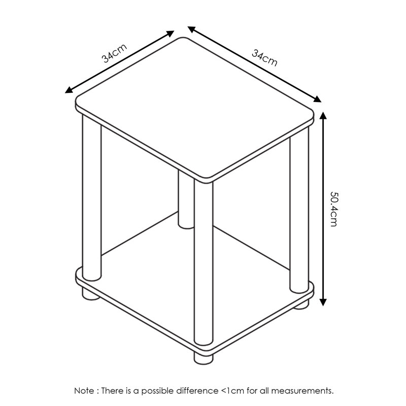 Bernardete Side Table with Storage, Grey