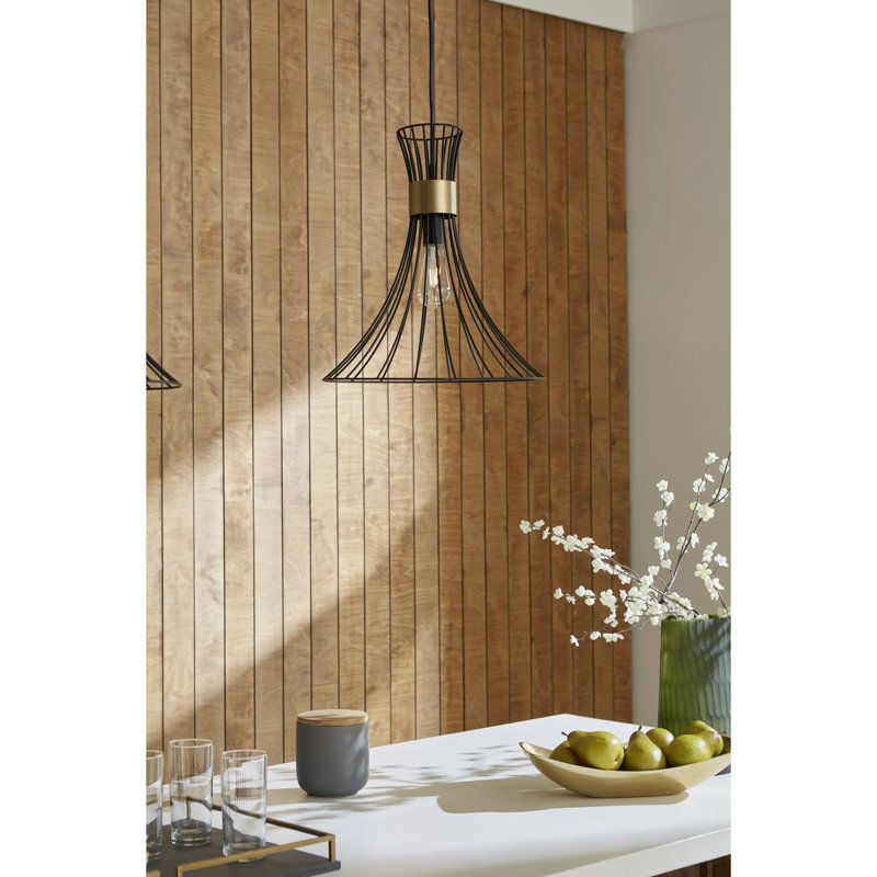 1 - Light Bell Pendant, Matte Black