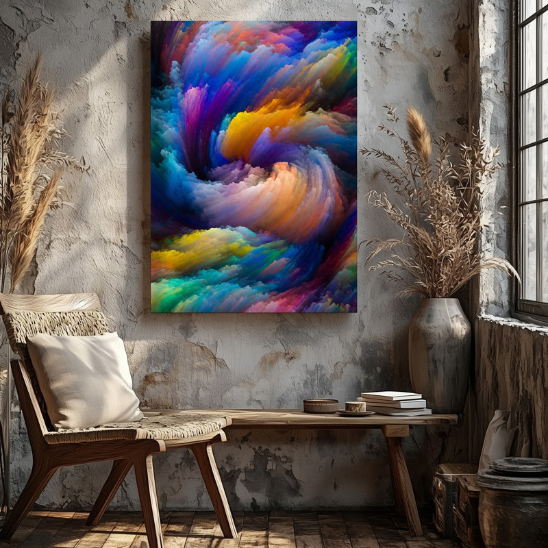 Reproduction d'art sur toile abstraite, H 12 po x l 9 po