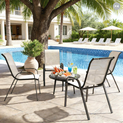 Outdoor Chairs Set Of 4,Stackable Chairs