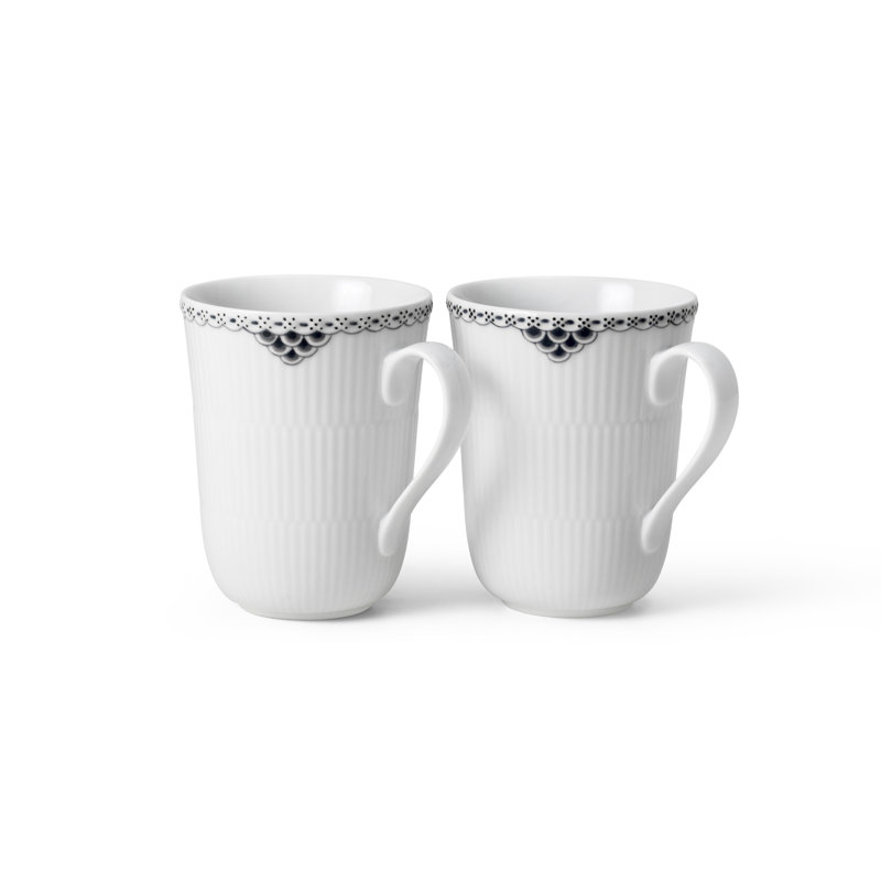Black Lace Mug Set of 2