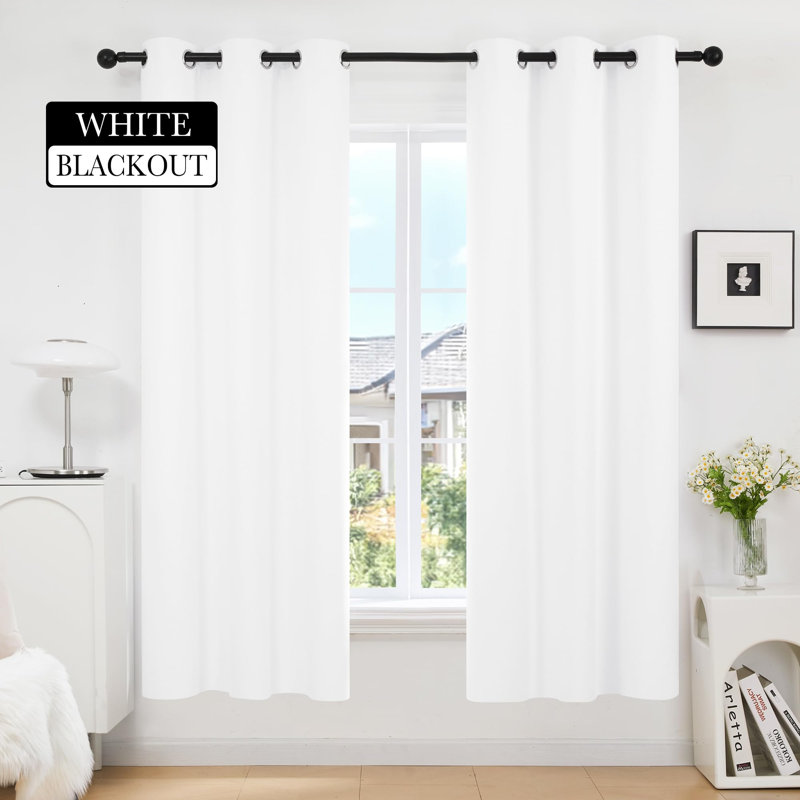 Thermal Insulated Room Darkening Grommet Curtain Panels (Set of 4), 38" W x 63" L