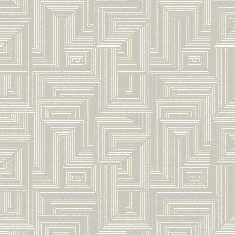Zen Collection Cleopatra Geometric Textured Wallpaper Roll, Cream