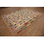 Tapis à carreaux en laine à motif oriental kilim 7 x 10