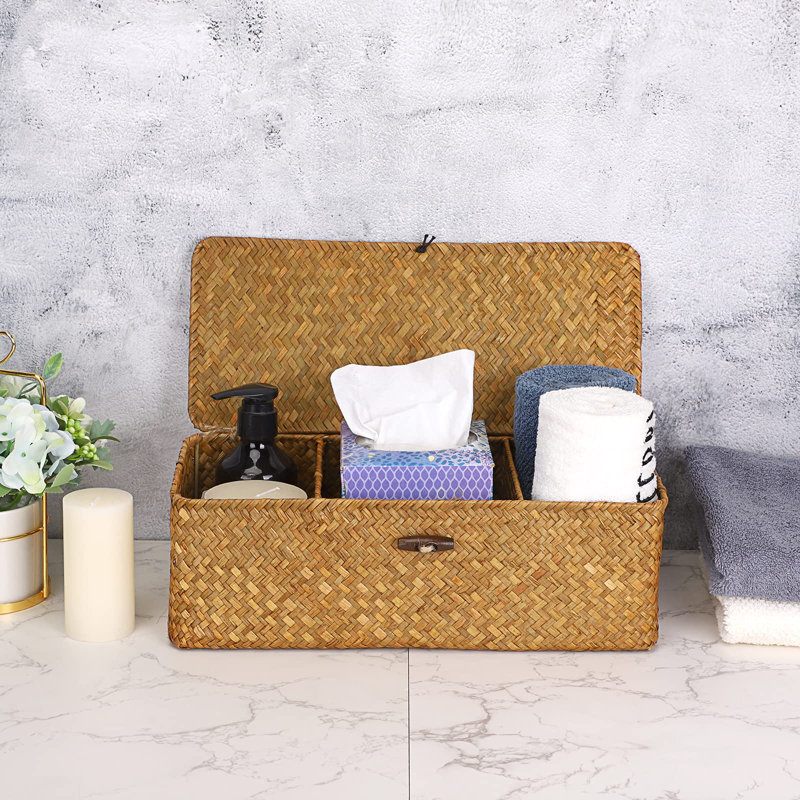 Bay Isle Home Amanraj Rattan Decorative Basket, Caramel