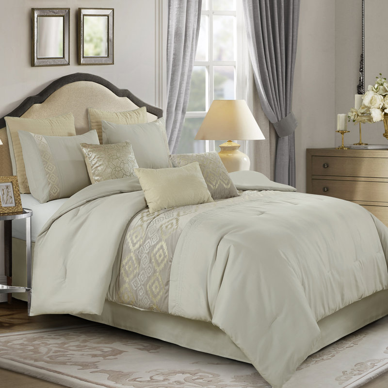 Jarina Luxury 9 Piece Comforter Set, Queen Comforter + 8 Additional Pieces